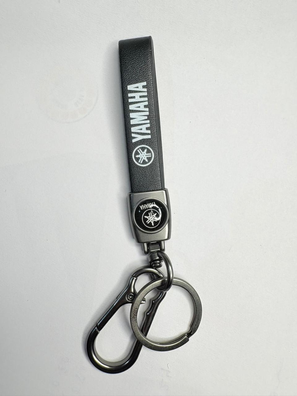 Yamaha Premium Leather Keychain with Metal Hook – Stylish Car/Bike Key Holder